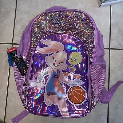 New Looney Tunes Space Jam 2 17  Lola Bunny Backpack Book Bag Purple • $10.96