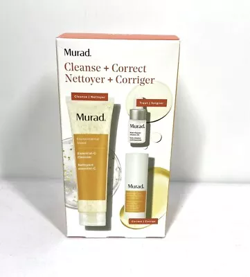 Murad Cleanse & Correct Brighten Tone Kit 3 PC Set New In Box Cleanse Serum Oil • $38