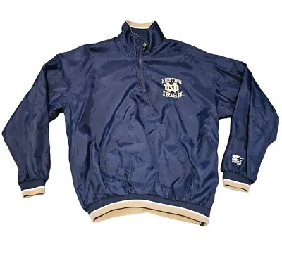 Vintage Starter Notre Dame Fighting Irish 1/4 Zip Windbreaker Jacket Size L • $25.99