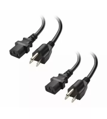 NEW CABLE MATTERS 400003-3X2 Pack Heavy Duty Computer Monitor Power Cord 3Ft • $9.99