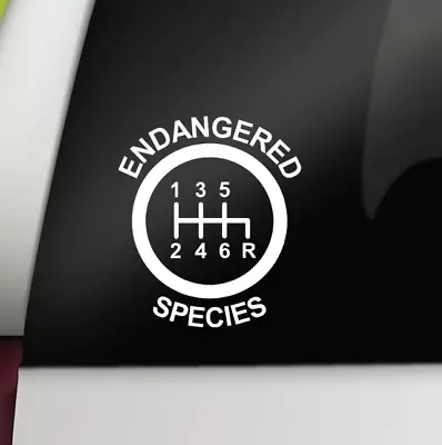 6 Speed Manual Decal 'Endangered Species' Funny Car Decal Funny Car Sticker • $4.61