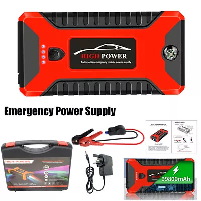 98000mAh Car Jump Starter Pack Booster Battery Charger Emergency Power Bank UK • £32.89