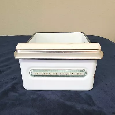  Vintage 1950's Retro Frigidaire Porcelain Enamel Refrigerator Hydrator W Emblem • $18.99