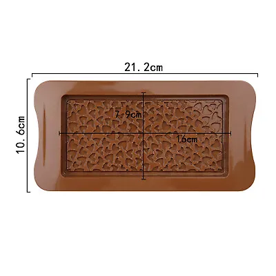 Silicone Chocolate Bar Mould Shapes Candy Baking Cake Ice Cube Tray Jelly Mold • £2.39