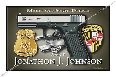 PoliceMarylandStatetrooperHighwayPatrolRetirementbadgegift • $75