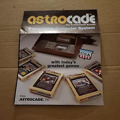 $19.99 • Buy VINTAGE Rare BALLY ASTROCADE Video Game Flyer 