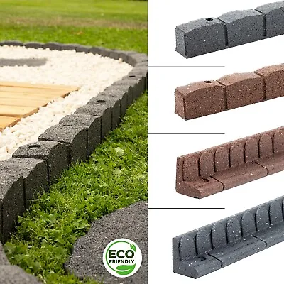 Garden Edging Lawn Border Flexible Shape Wall Path Eco Recycled Rubber Spiral • £247.44