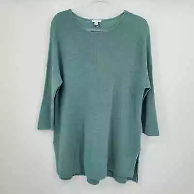 J Jill Pure Jill 3/4 Sleeve Ribbed Sweater Womens Size Small Green • $14.96