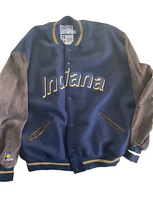 Indiana Pacers Vintage Official Licensed Delong Wool &Suede Jacket From Mid 1990 • $259