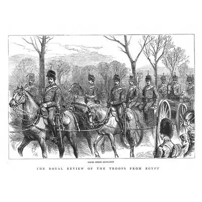 LONDON Royal Review Of Troops From Egypt - Antique Print 1882 • £9.99