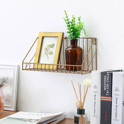 Metal Floating Wall Mounted Shelf Display Storage Rack Bookshelf Book Case • $14.89