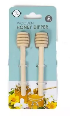 Wooden Honey Dipper Mini Wood Stirring Rod Stick Spoon Dip Drizzler • $3.99