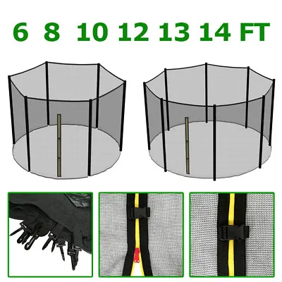 £19.99 • Buy 6 8 10 12 13 14 Ft Trampoline Replacement Safety Net Enclosure Surround Outdoor
