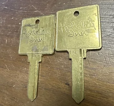 Lot Of 2 -  Vintage Brass Holiday Inn Hotel Motel Room Key Blank Uncut -FreeShip • $15.95