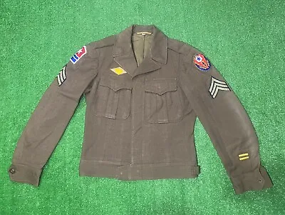 Ww2 Us Army Sergeant  Advanced Base Middle East Ike Jacket M-1943 Size 34r • $90