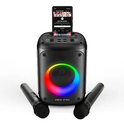 Vocal-Star VS-275 Karaoke Machine Inc Bluetooth Led Light Effects 2 Microphones • £72.99