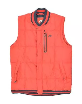 NIKE Mens Padded Gilet UK 38 Medium Red Polyester AG66 • $26.56