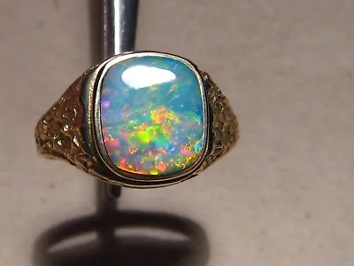 Men' S  Opal Ring  Solid 14 K Gold    Nugget Style  Size 10 3/4 • $1100