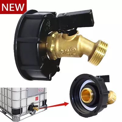 275 330 Gallon IBC Tote Water Tank Adapter 2  Brass Hose Faucet Valve Connector • $11.68