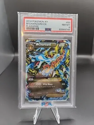 Pokemon Card - MEGA M Charizard EX (X) - XY Flashfire 69/106 PSA 8 • $139.99