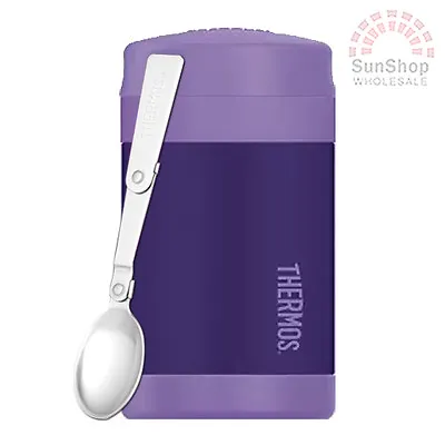 THERMOS Funtainer S/S 470ml Vacuum Insulated Food Jar With Spoon Purple! • $36.95