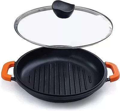 £24.99 • Buy Non Stick Frying Wonder Pan Grill Griddle Induction Hob Skillet With Glass Lid