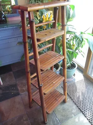 Bamboo Vintage British Colonial Artisan Decorative Display Stand Or Ladder • $550