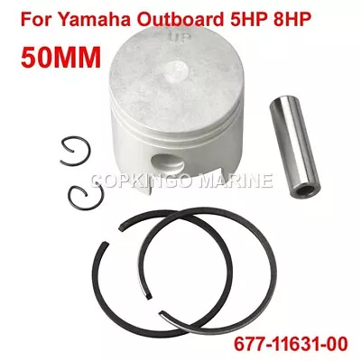 Piston Kit Std For Yamaha Outboard Engine Motor 5HP 8HP 50MM 677-11631-00 • $38.99