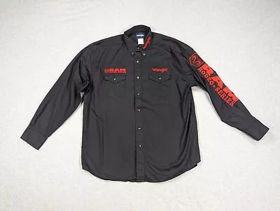 Wrangler Shirt Mens Extra Large Black Western Dodge Ram Series Rodeo Cowboy Logo • $30