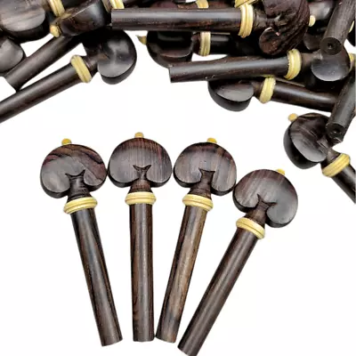 20pc Violin Pegs 4/4 Sizeundyed Ebony Inlay Boxwood Violin String Tuning Keys • $15.19