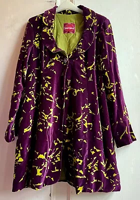 Gorgeous *NOMADS* Purple Organic Cotton Velvet Lined Coat 14 • £75