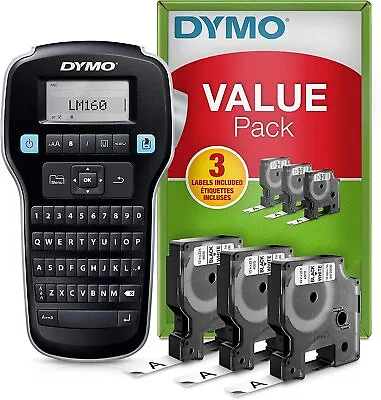 Dymo LabelManager 160 Label Maker Starter Kit +3 Bundle Bonus Labeling Tapes • $52.99