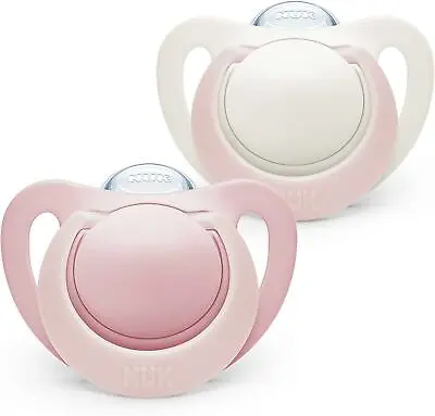 £6.99 • Buy Baby Dummies, 0-6 Months, Silicone, BPA Free, Pink, 2 Count(Designs May Vary)