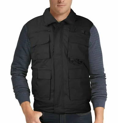 Men's Multi Pocket Military Tactical Hunting Fishing Zip Up Vest W/ Defect XL • $20.99