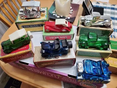 Vintage Avon Lot Of 10 Decanter Bottles Collectible Vehicles And Some Boxes • $20