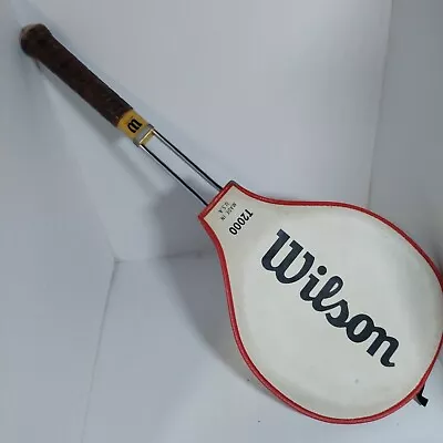 Vintage Wilson T2000 Tennis Racket Racquet W/ Cover 5 1/4” Grip 26.5” Length • $20.97