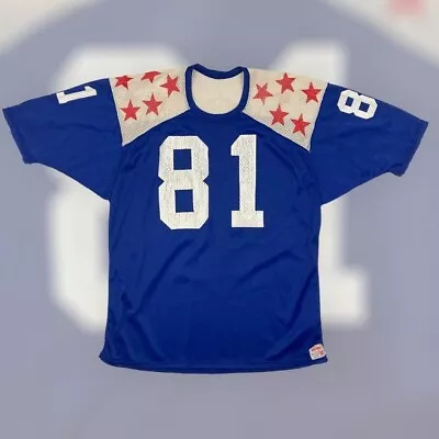 VTG 70s Wilson All American College Football Jersey Adult XL Blue Red Stars Rare • $399.95