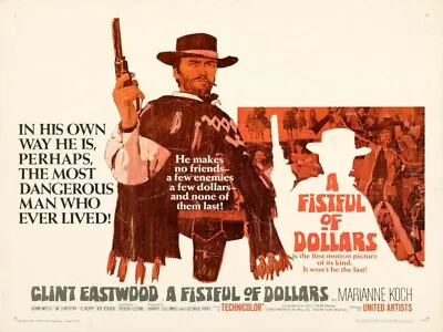 1964 A FISTFUL OF DOLLARS Vintage Movie Poster Print STYLE E 18x24 9mil PAPER • $26.95