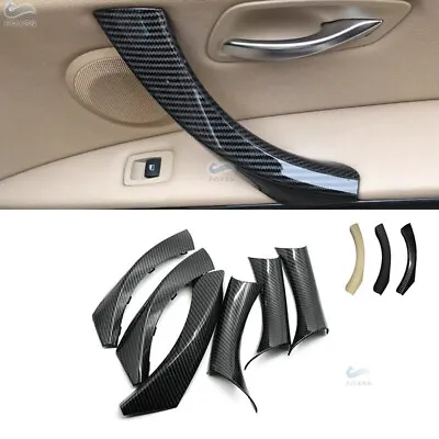 $34.99 • Buy SET ABS Carbon Fiber Inner Door Handle Pull Cover Trim For BMW 3 Series E90 E91