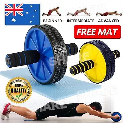 AB Abdominal Roller Wheel Abs Workout Exercise Home Gym Waist Sport Fitness AU • $12.95