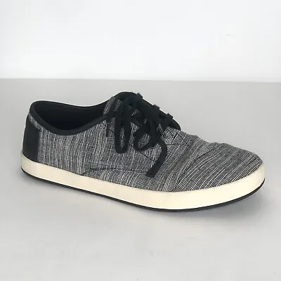 Toms Mens Black White Tweed Sneakers Shoes  |  Mens 9 • $34.99