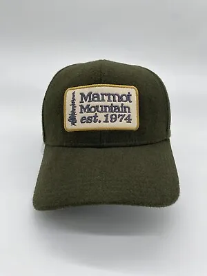 Marmot Mountain Snapback Hat Mesh Retro Trucker Cap Adjustable Breathable Green • $15.99