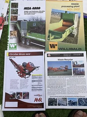 Job Lot Farming Shredder waste Recycler X4 Brochures Willibalddrum Saw • £6.99