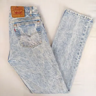 Vintage 80s Levi's 505 0208 Acid Washed Jeans Men's 30x34 (29x33) Red Tab USA • $49.97