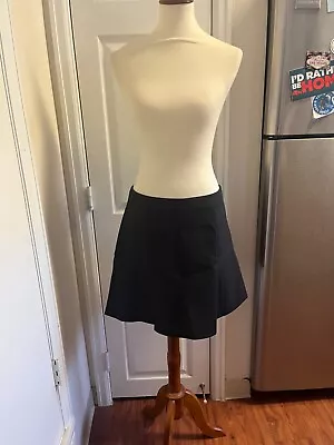New J Crew Skirt Size 8 Black A Line Mini Skirt Formal/Dressy Side Pleat EUC • $16.99