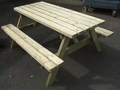 Hand Made 5ft    6 Seat Patio Garden Pub Picnic Bench Table  Heavy Duty  Timber • £188