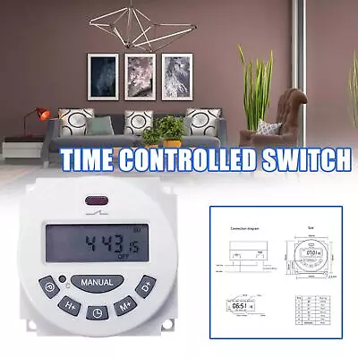 12V 24V 110V 220V Digital LCD Programmable Cycle Clock Timer Relay Switch *1 • £6.76