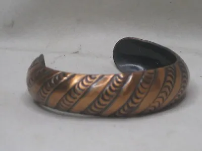 Vintage Marked Solid Copper Bracelet Cuff Ornate Metal Jewelry • $12.75