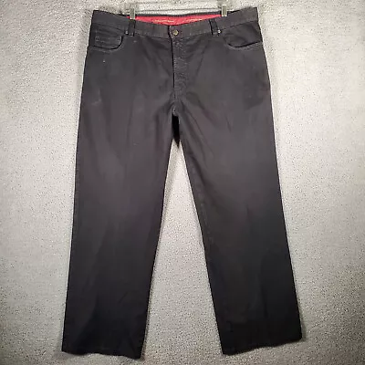 Ermenegildo Zegna Pants 42 X 32 Mens Black 5 Pocket Straight Leg Cotton Italy • $19.99