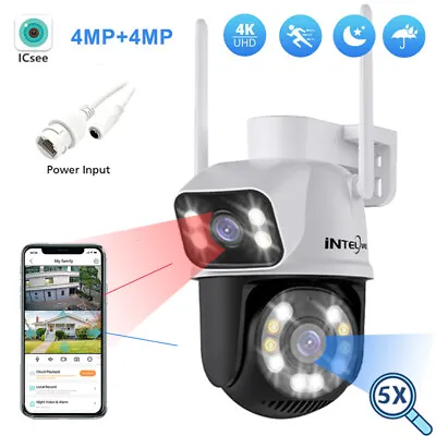 8MP Wireless IP Camera WIFI Outdoor CCTV PTZ Smart Home Security IR Cam IP66 4K • £30.99